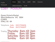 Tablet Screenshot of cosypossum.com.au